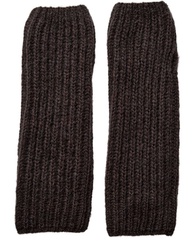2682 Fingerless Glove Solid Chocolate Brown