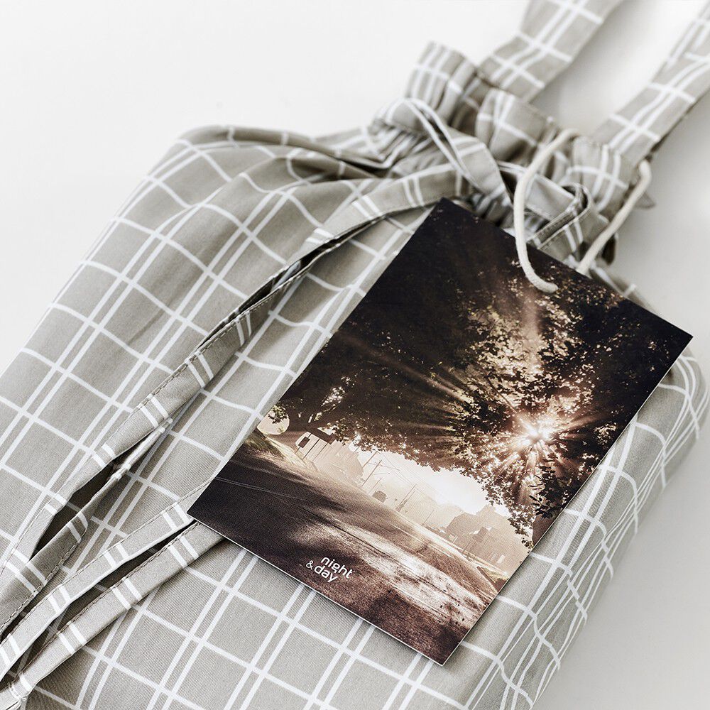 &Oslash;kologisk senges&aelig;t Snooze Check beige - GOTS