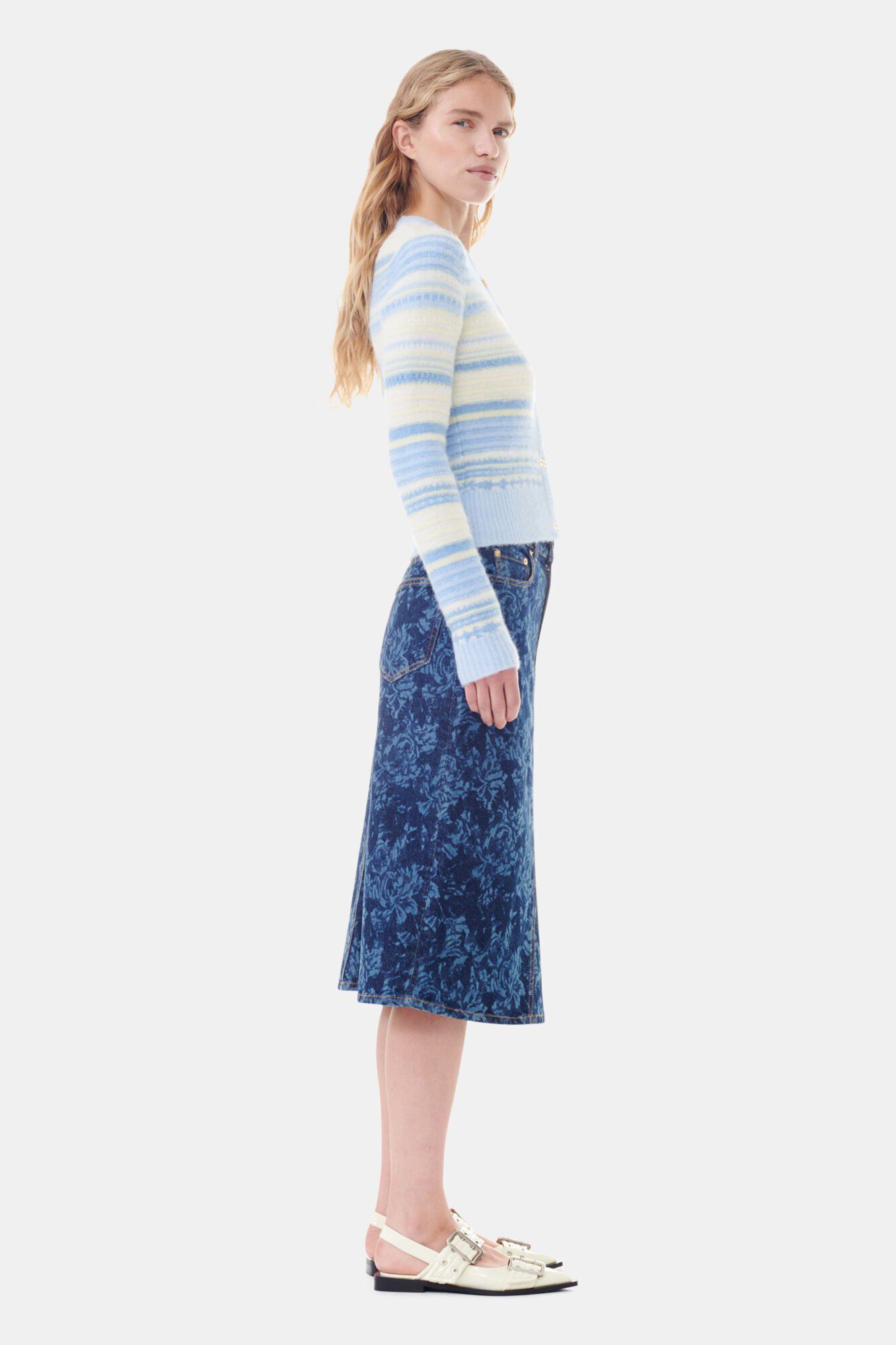 Soft Wool Stripe Cardigan