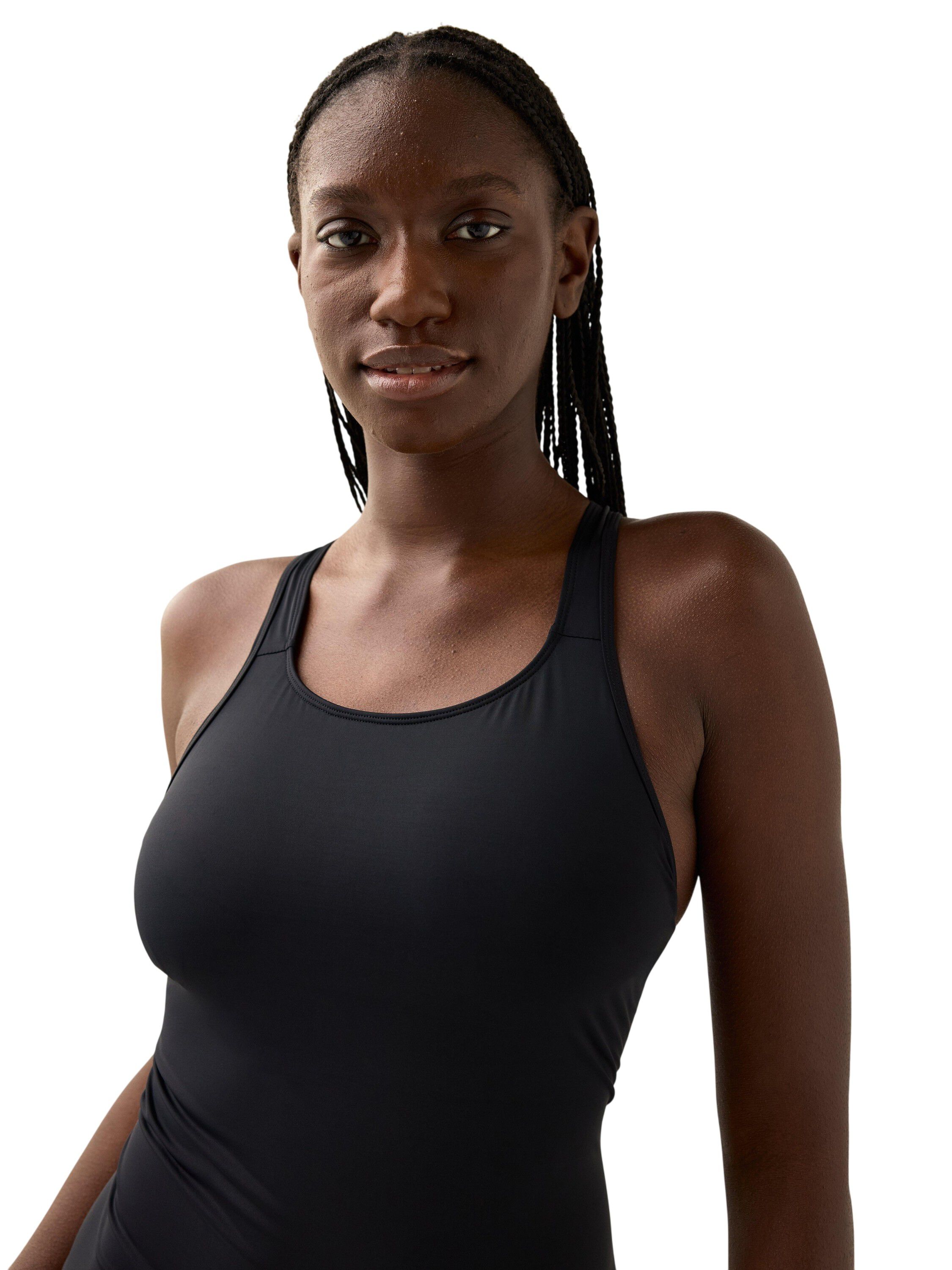 A racerback swimsuit with a stylish