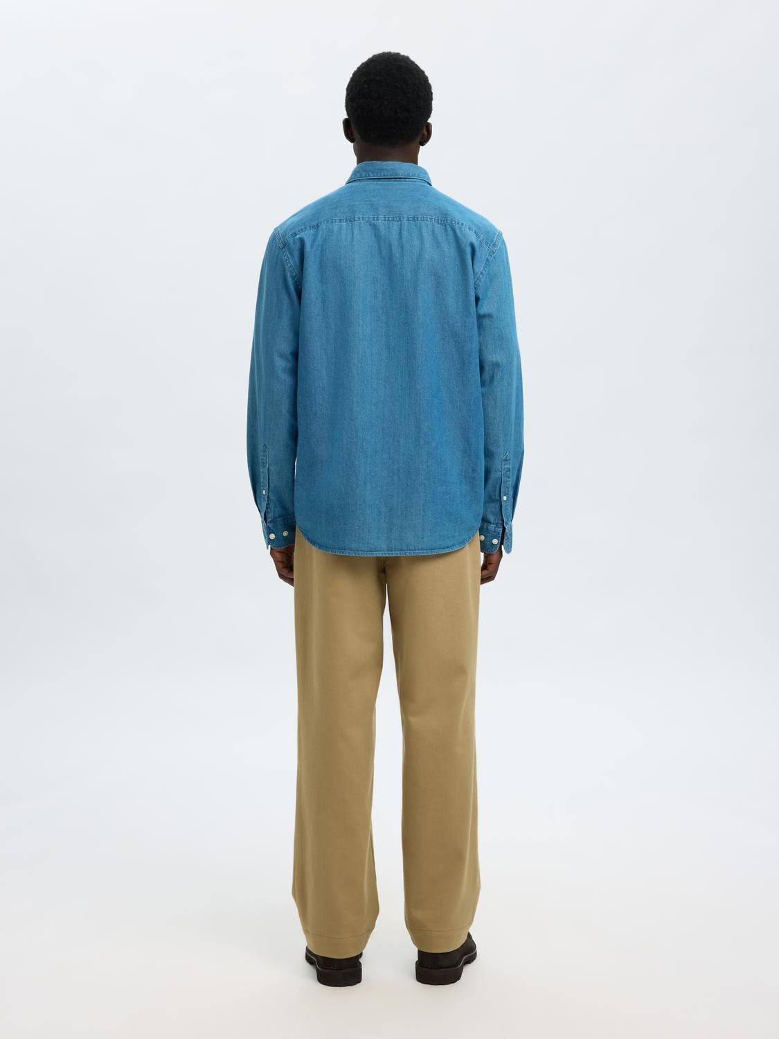 SLHREGCARLO DENIM LS SHIRT NOOS