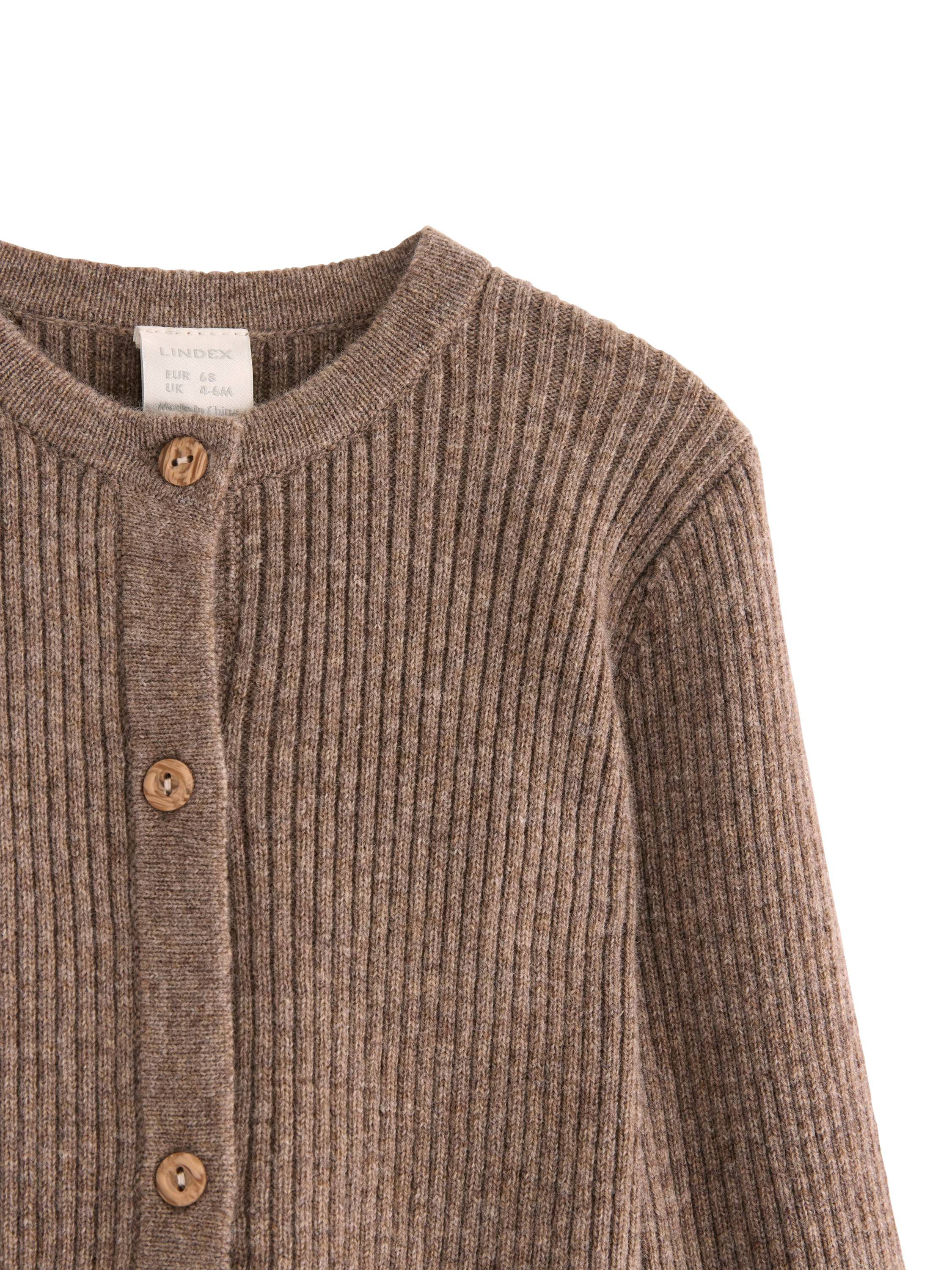 Soft rib-knit cardigan in merino wo
