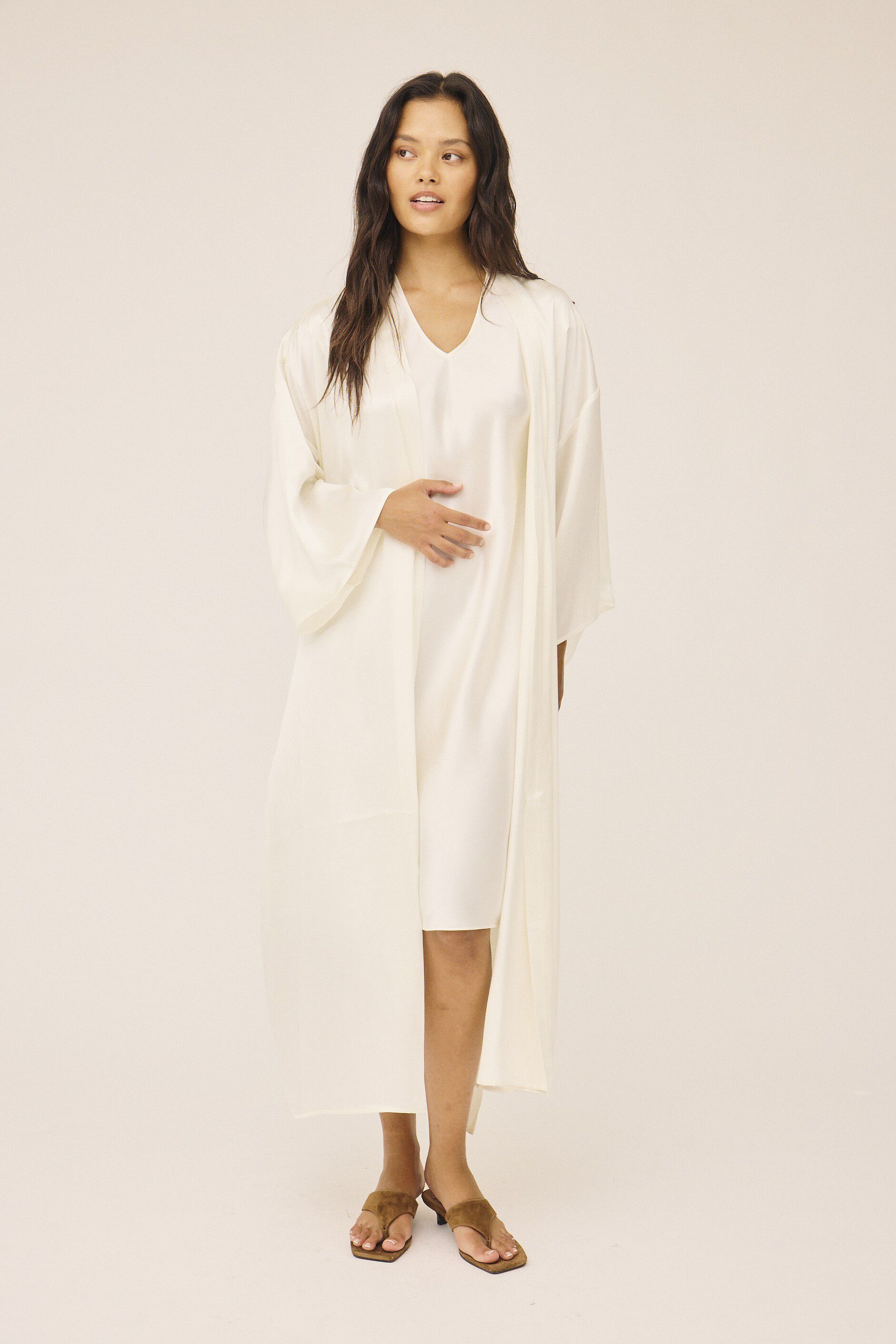 Moon 14 G - Long Kimono, 100% Silk