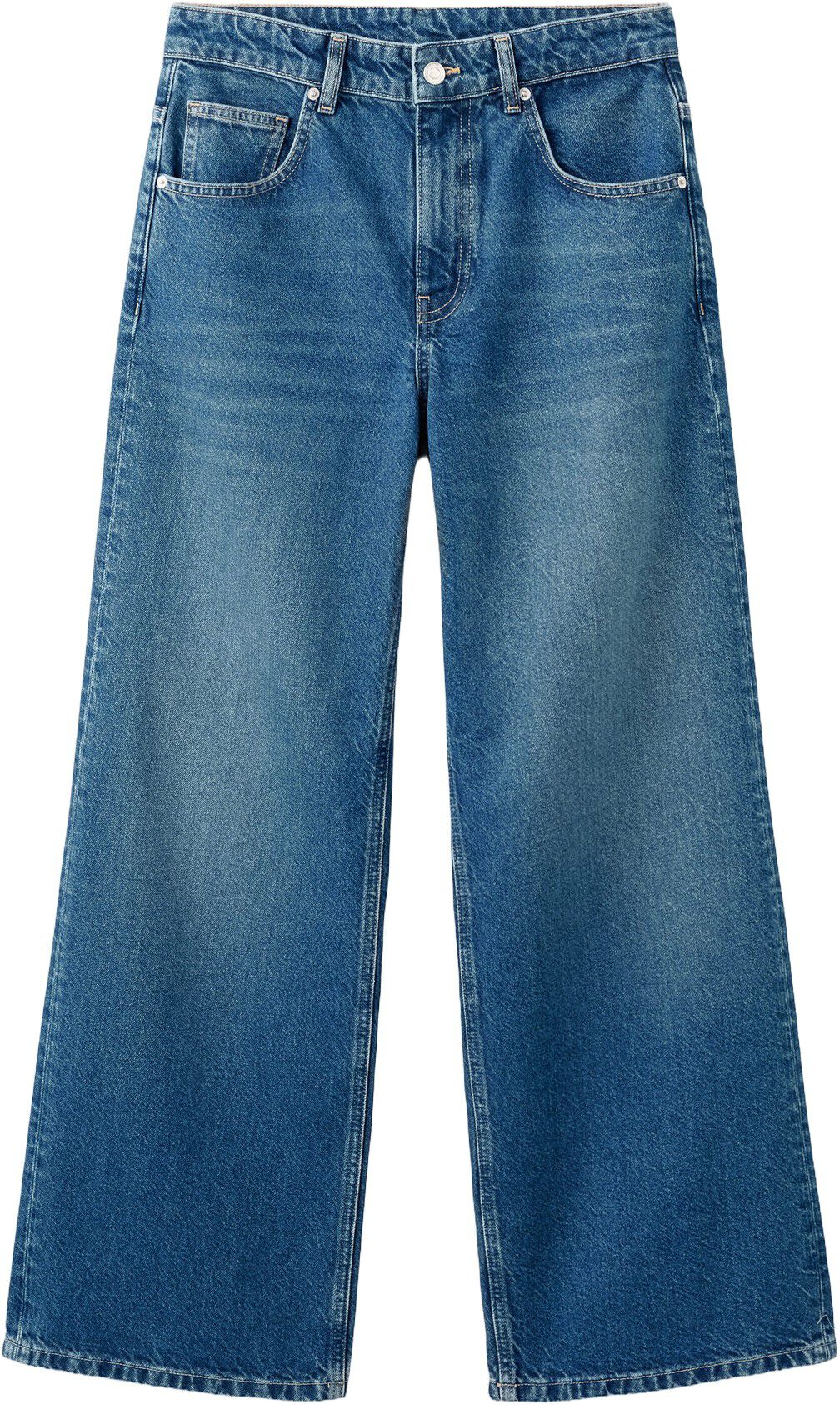 Low-rise wide leg jeans