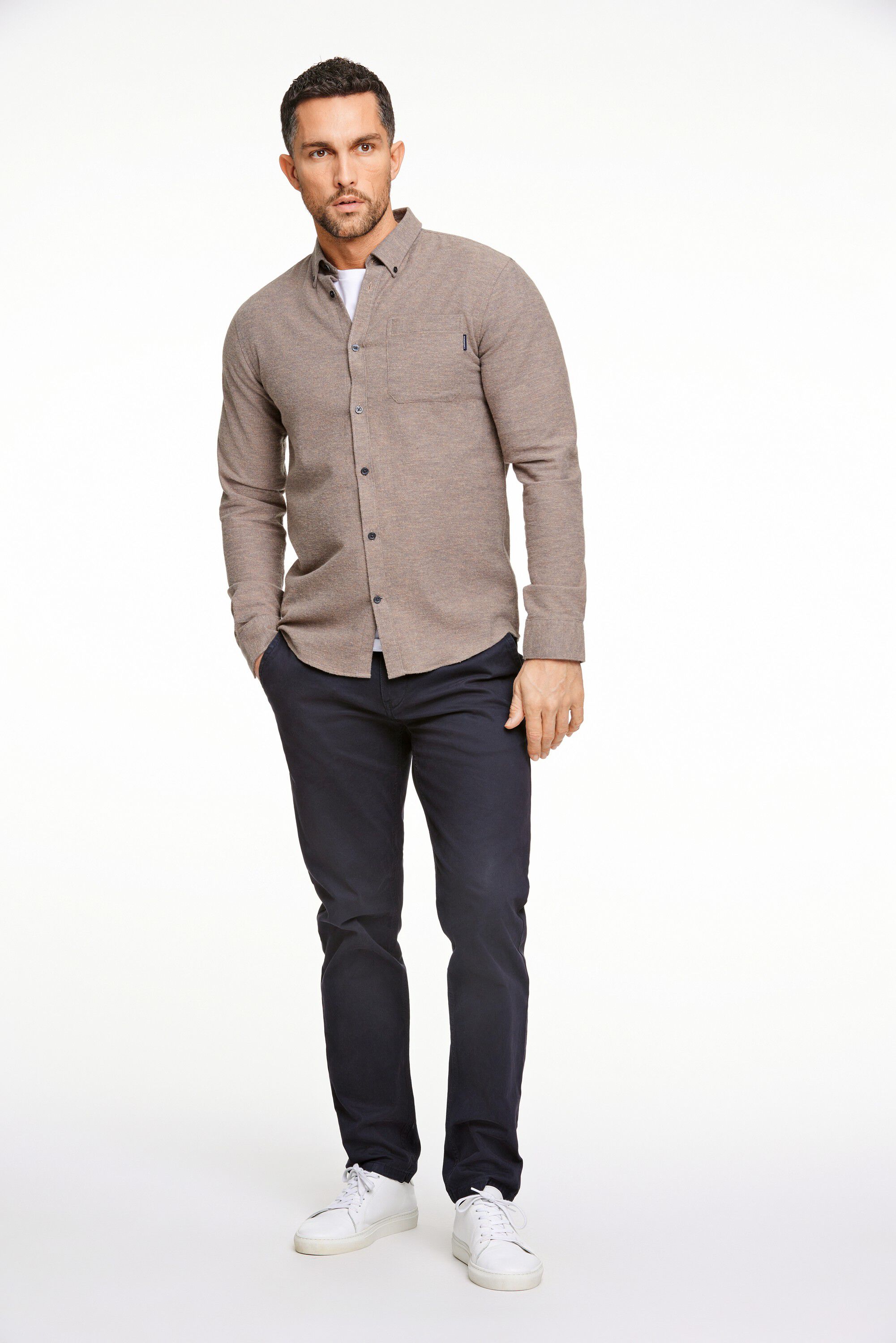 Brushed twill shirt L/S
