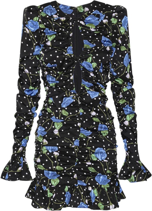 Satin Ruffle Mini Dress