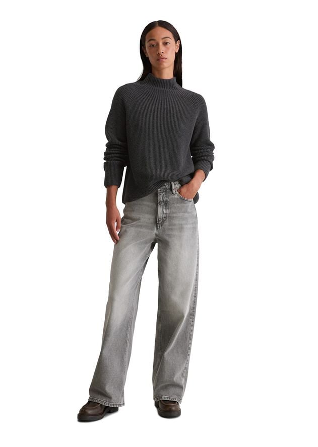 Pullover, longsleeve, stand-up coll