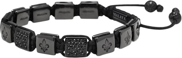 Men's Ceramic Flatbead Bracelet in Black