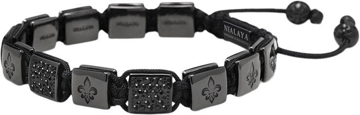 Men's Ceramic Flatbead Bracelet in Black