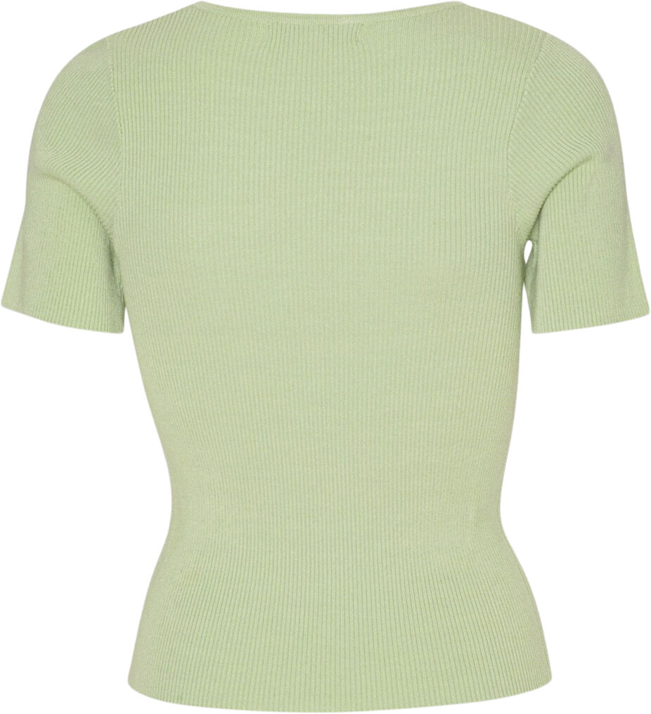 Rib knit short sleeve top