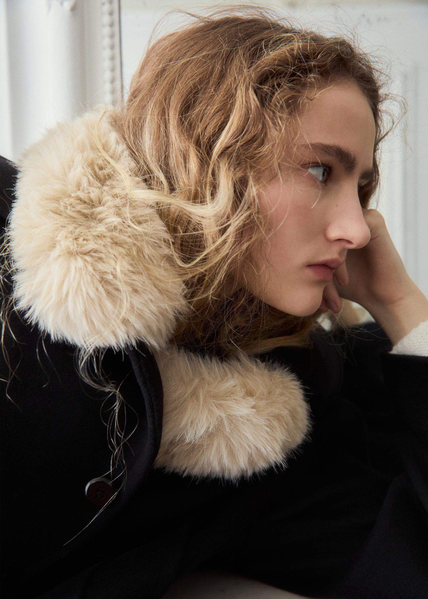 Wool jacket with shirt collar