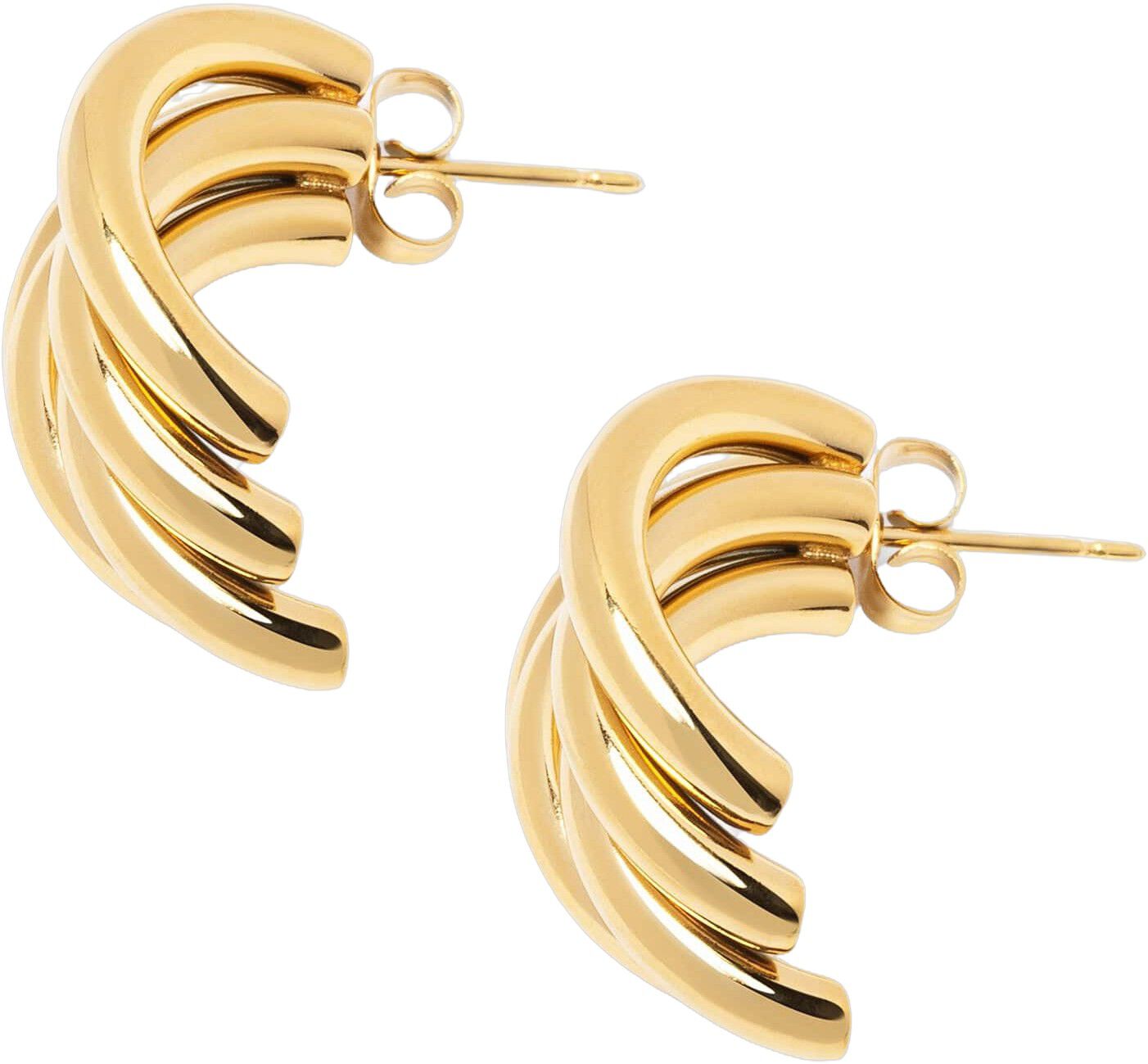 Women's Bold Layered Hoops in Gold