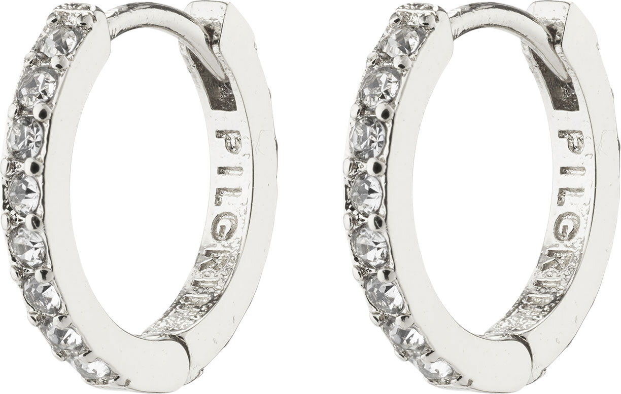 EBNA small crystal hoops silver-plated