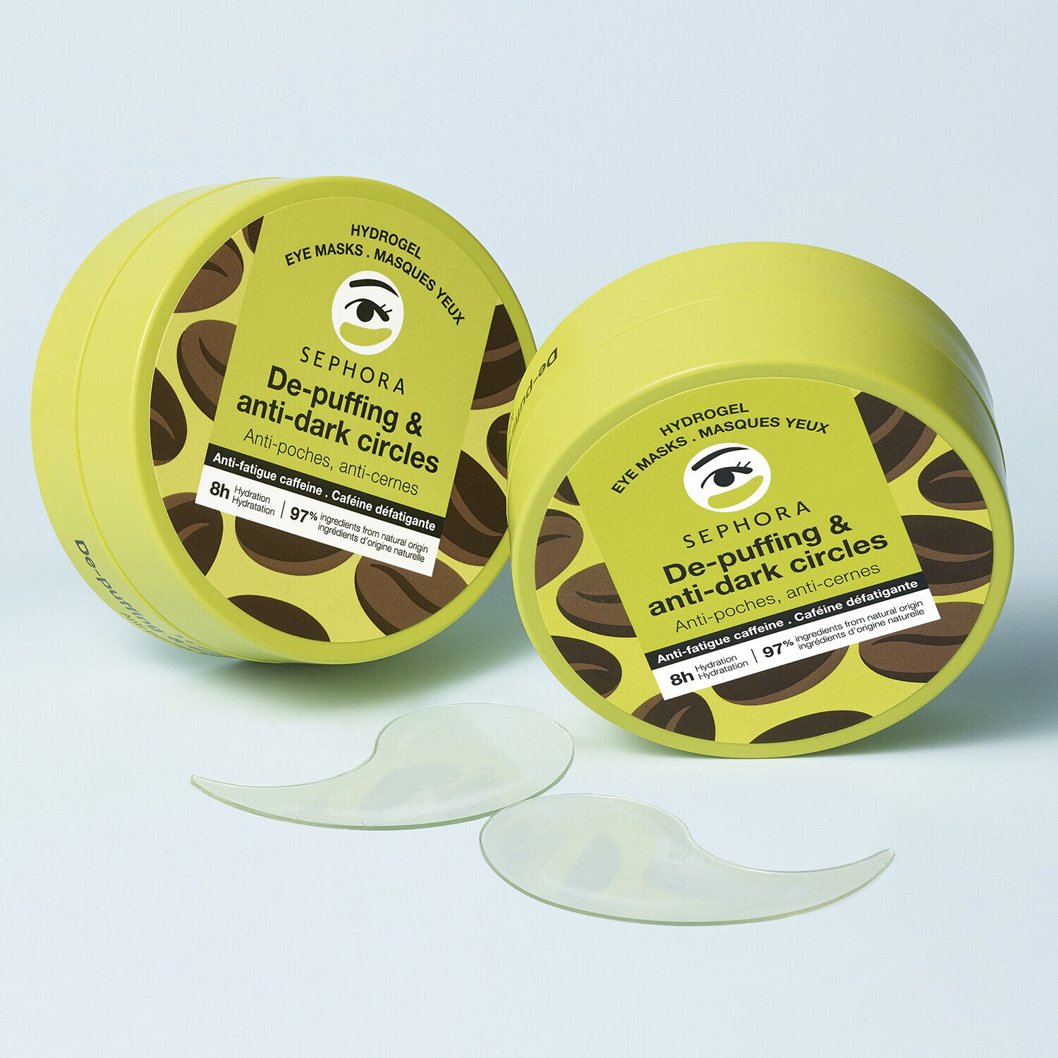 &Oslash;jenmasker mod h&aelig;velser og m&oslash;rke rande - 15 par anti-tr&aelig;thedsmasker