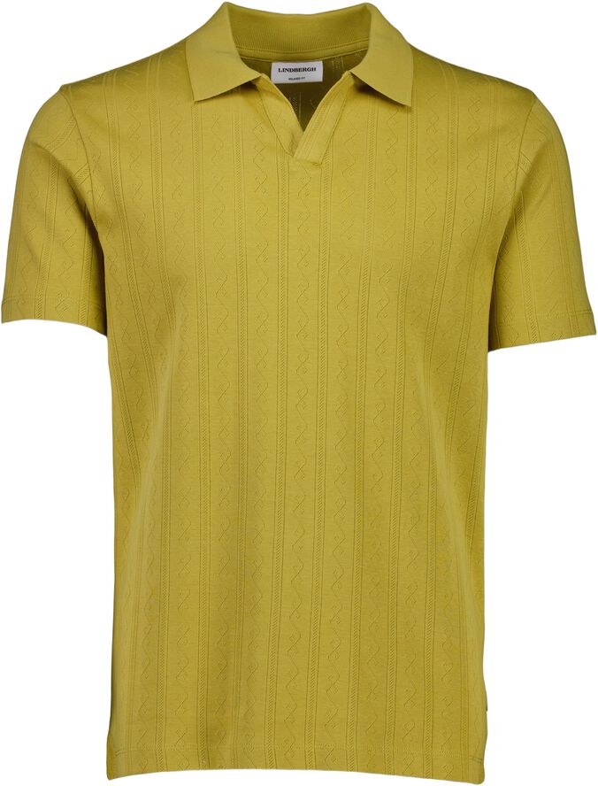 Jacquard v-neck polo S/S