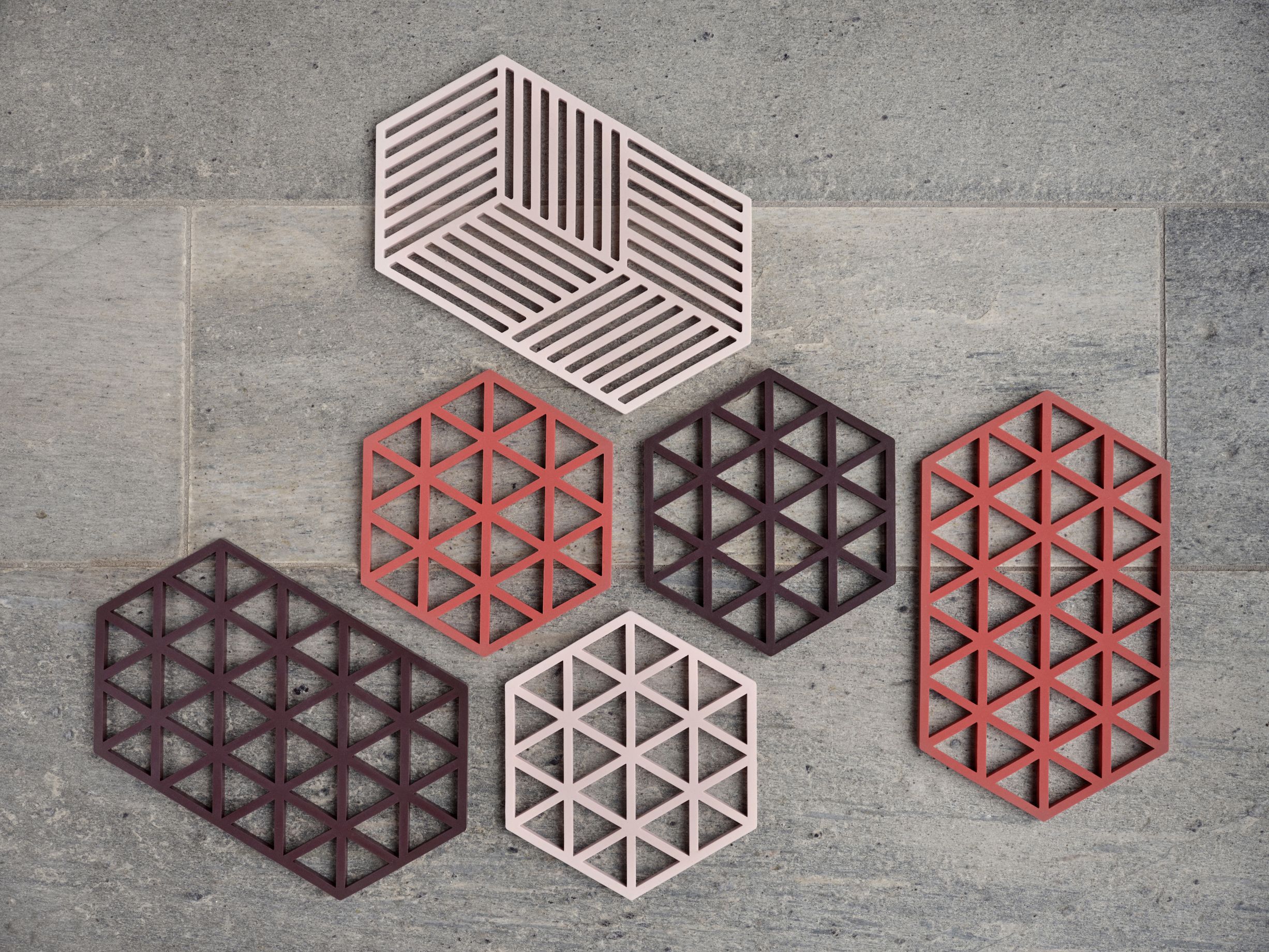 Bordsk&aring;ner Triangles Burned Red L24