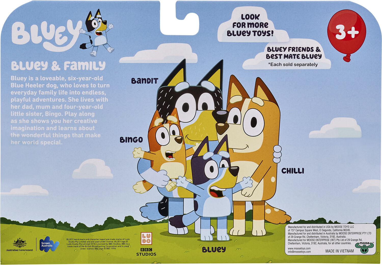 BLUEY FIGURE 4PK - family pk