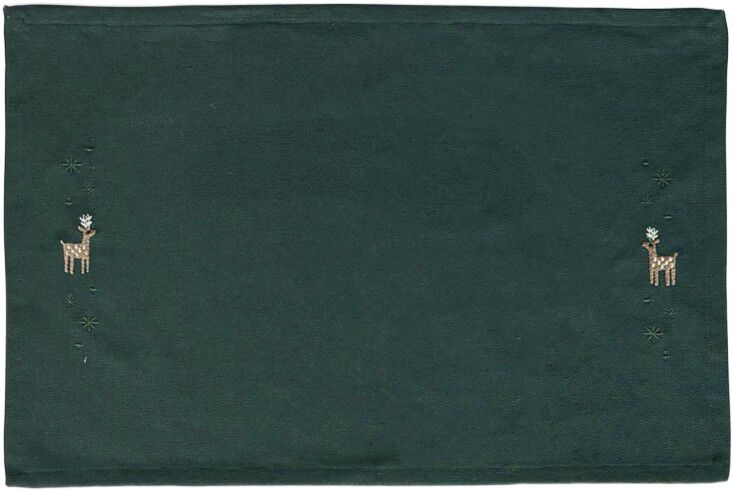 Christmas Fable D&aelig;kkeserviet Rensdyr 49x32 cm gr&oslash;n