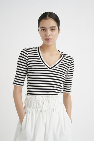 DagnaIW Striped V T-Shirt