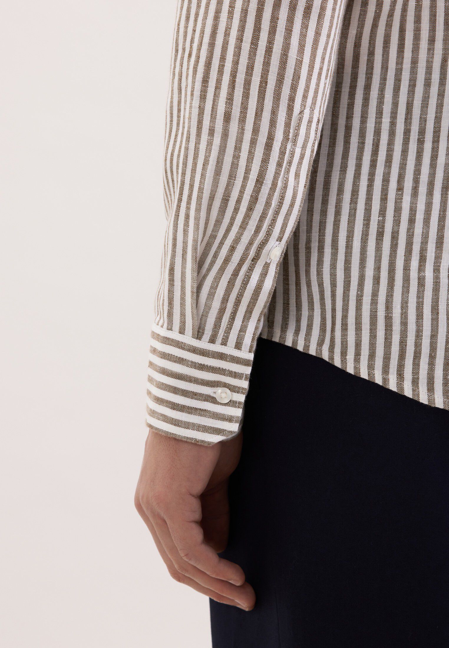 Linen shirt Slim 1/1 Kent-Collar Stripes