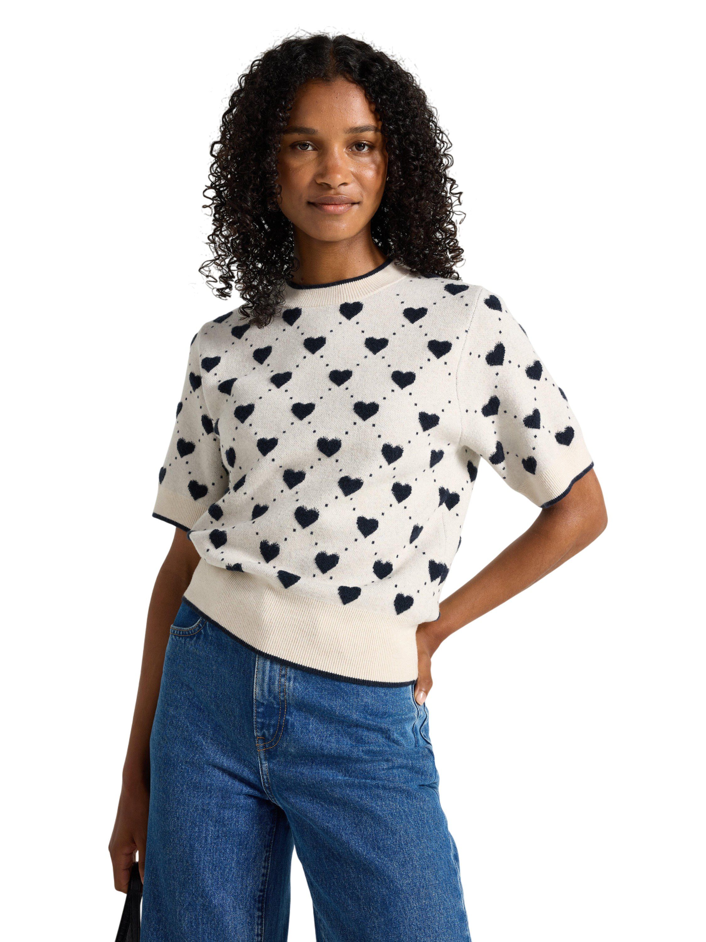 Finstickad tr&ouml;ja med kort &auml;rm, av