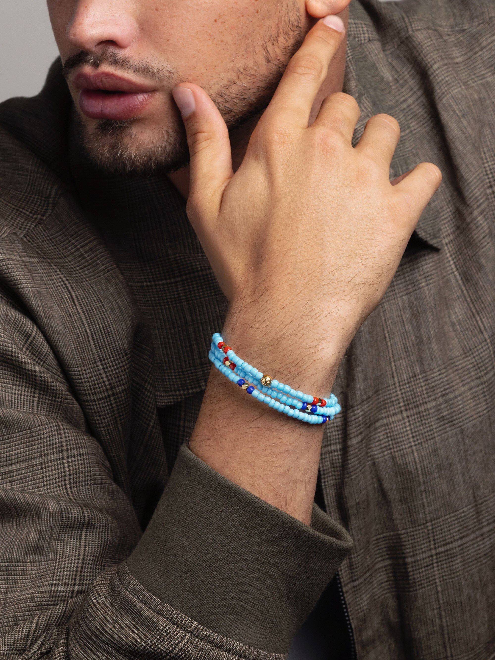 The Mykonos Collection - Vintage Turquoise, Red and Blue Glass Beads