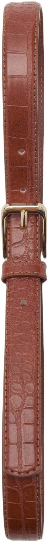 Fine croco leather-effect belt