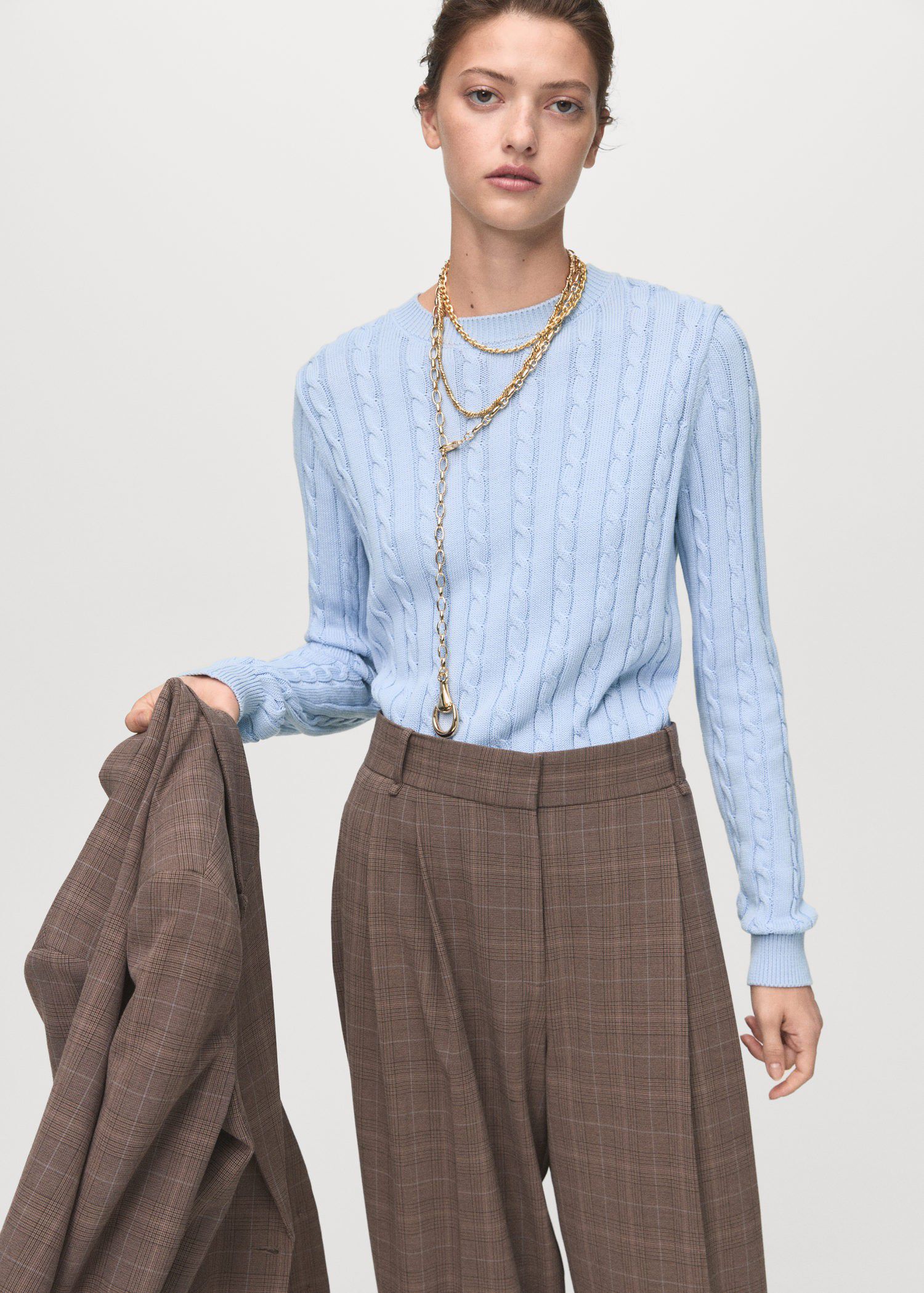 Braided knitted sweater