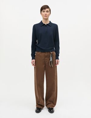 Fine Merino Rosa Polo Knit