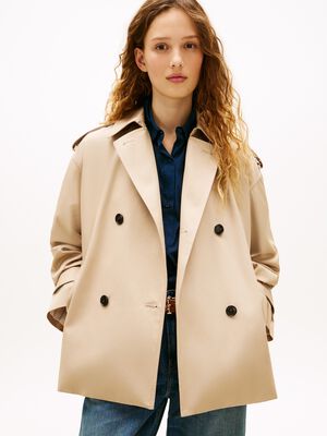 Water Repellent Relaxed Short Trench Coat