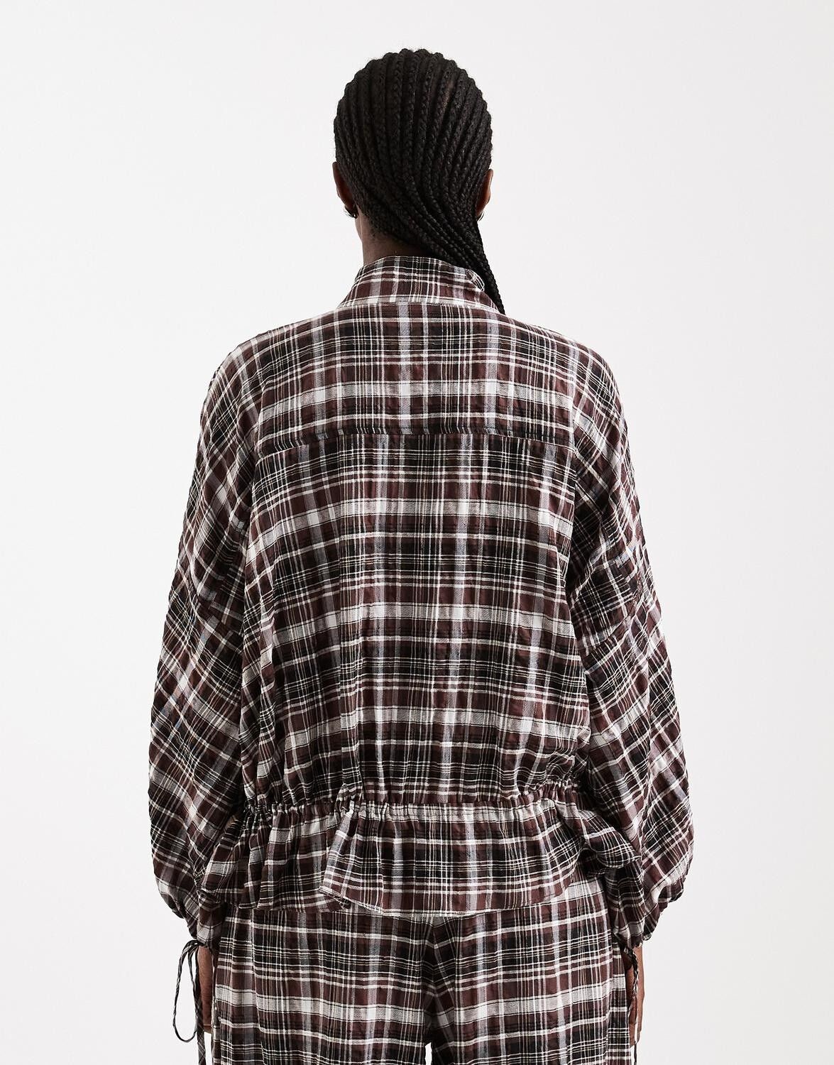 Tsdagmar Ls Check Funnel Neck Shirt Wvn