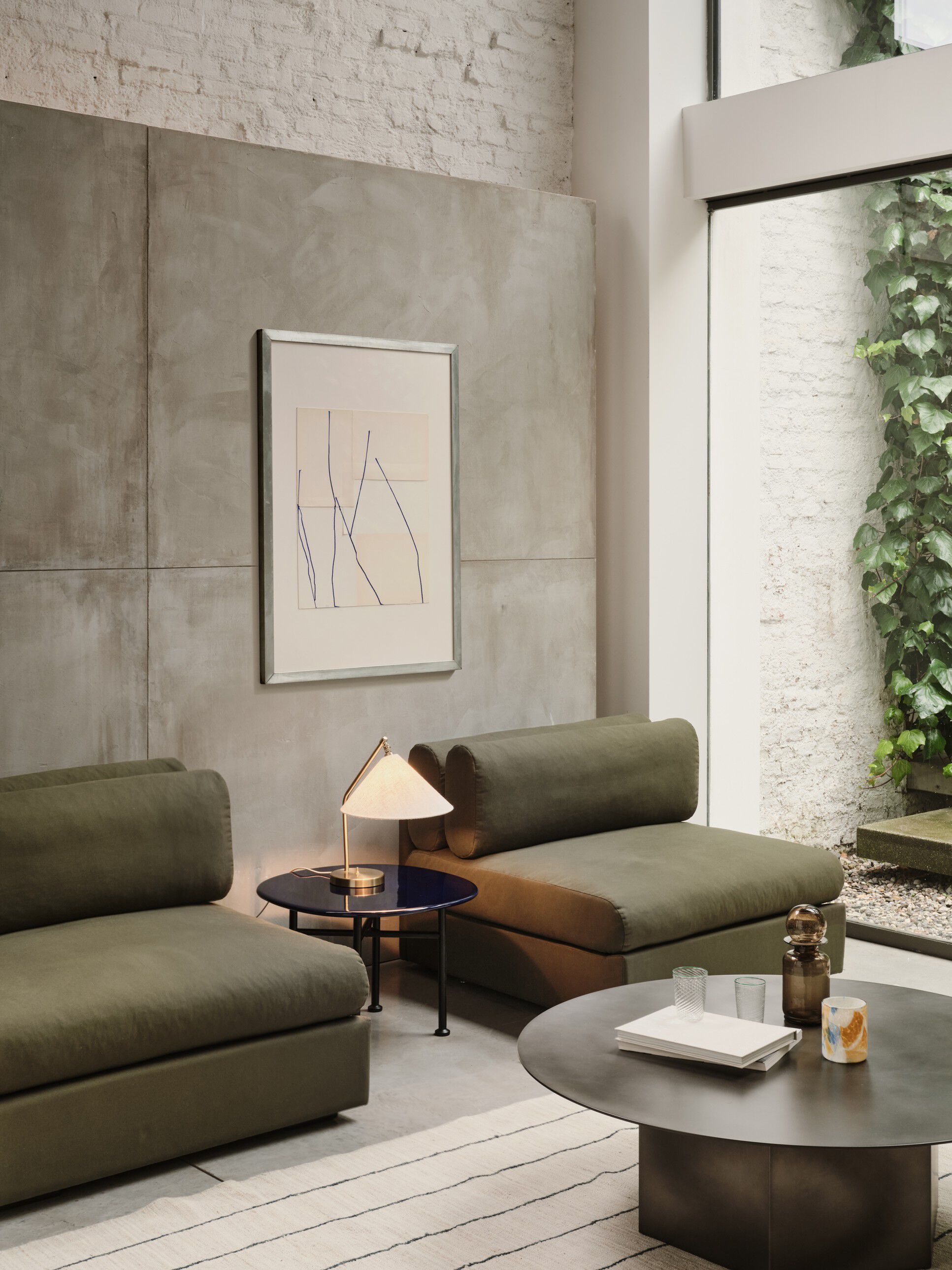 Gr&auml;shoppa Table Lamp, Fabric Shade, EU Base: Shiny Brass, Sh