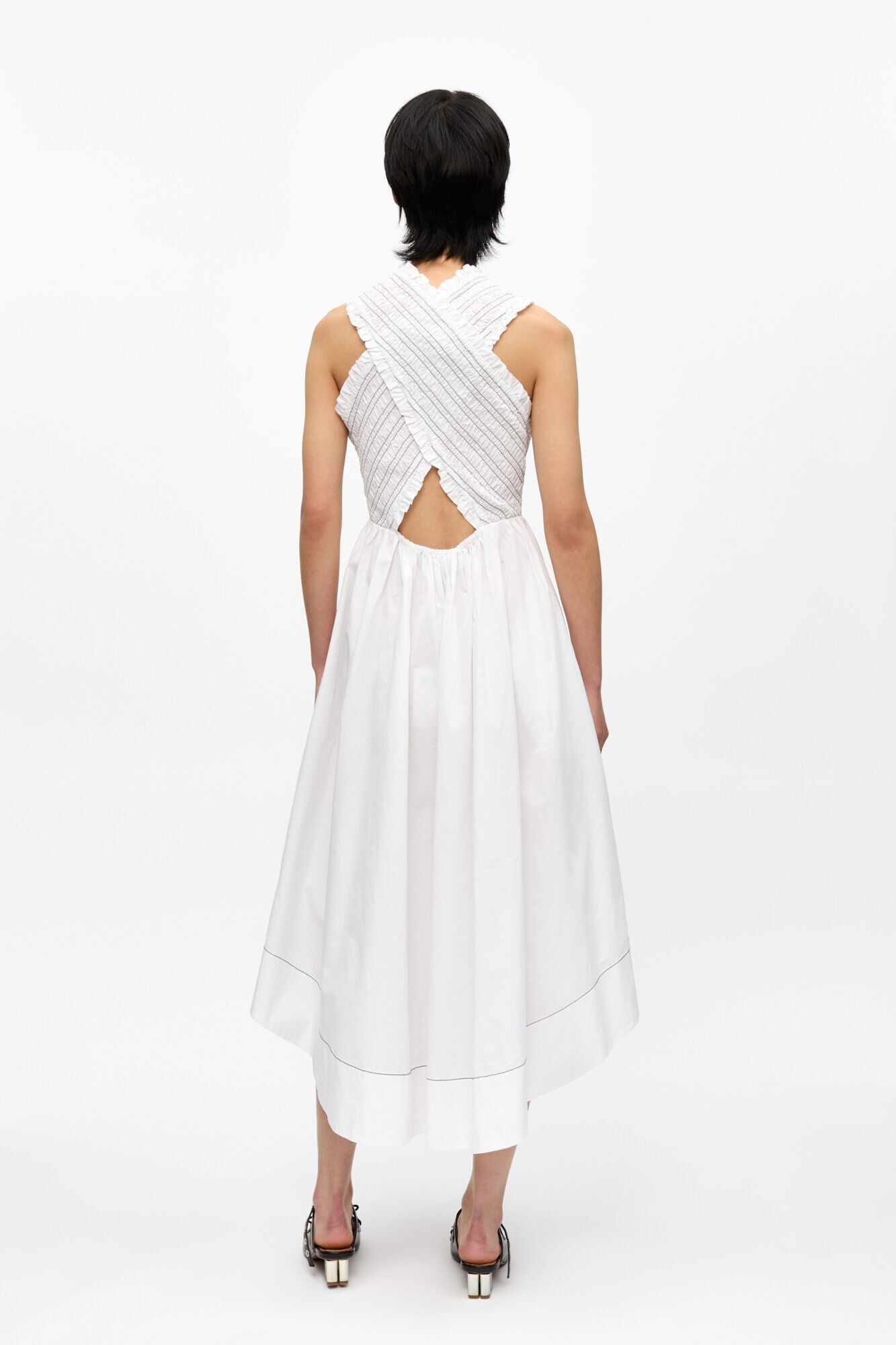 Washed Stretch Cotton Smock Midi St