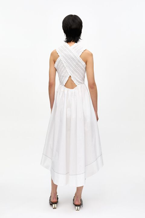 Washed Stretch Cotton Smock Midi St