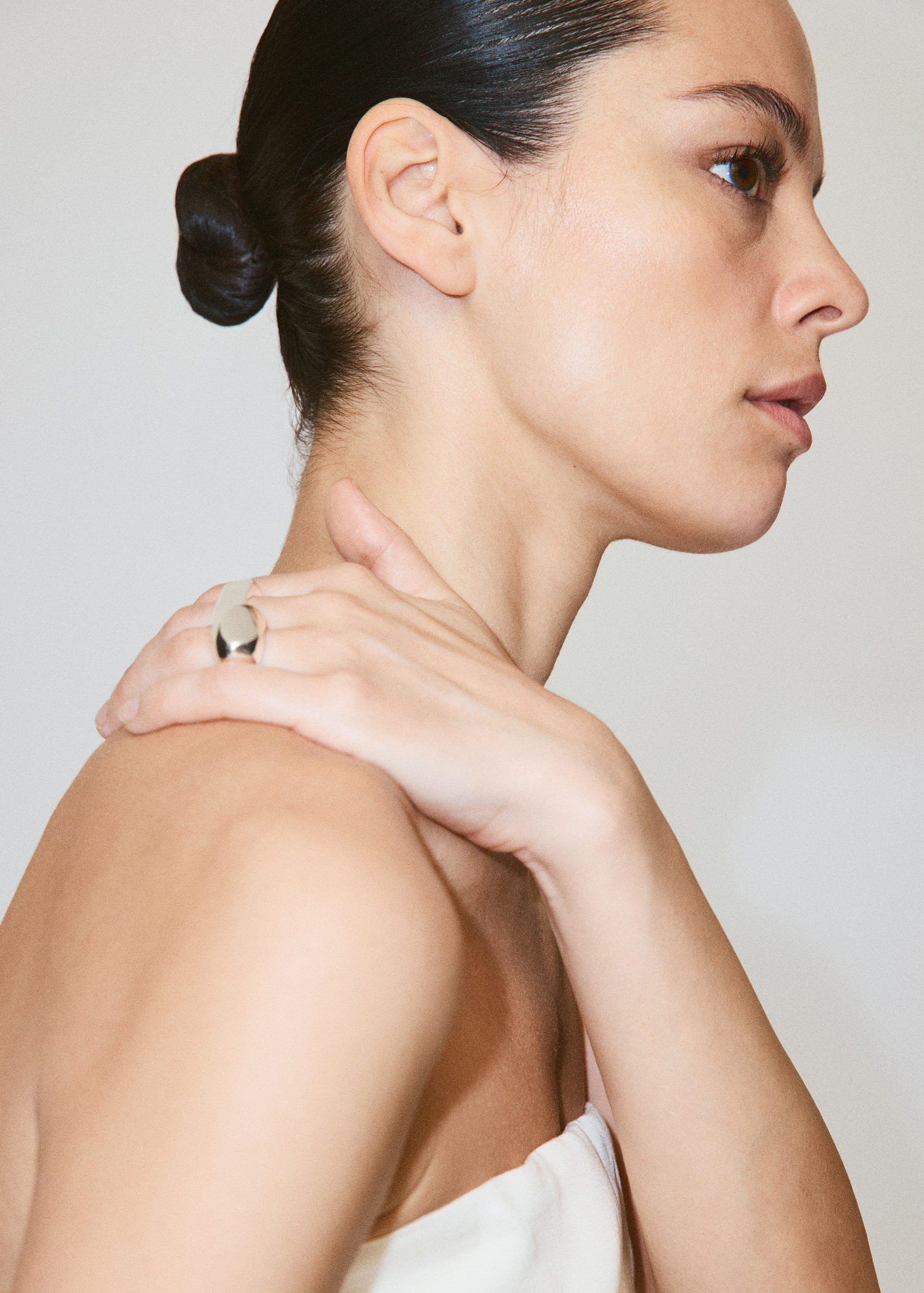 Linen strapless top