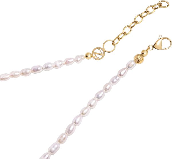 Pearl Choker with Gold Sphere Pendant