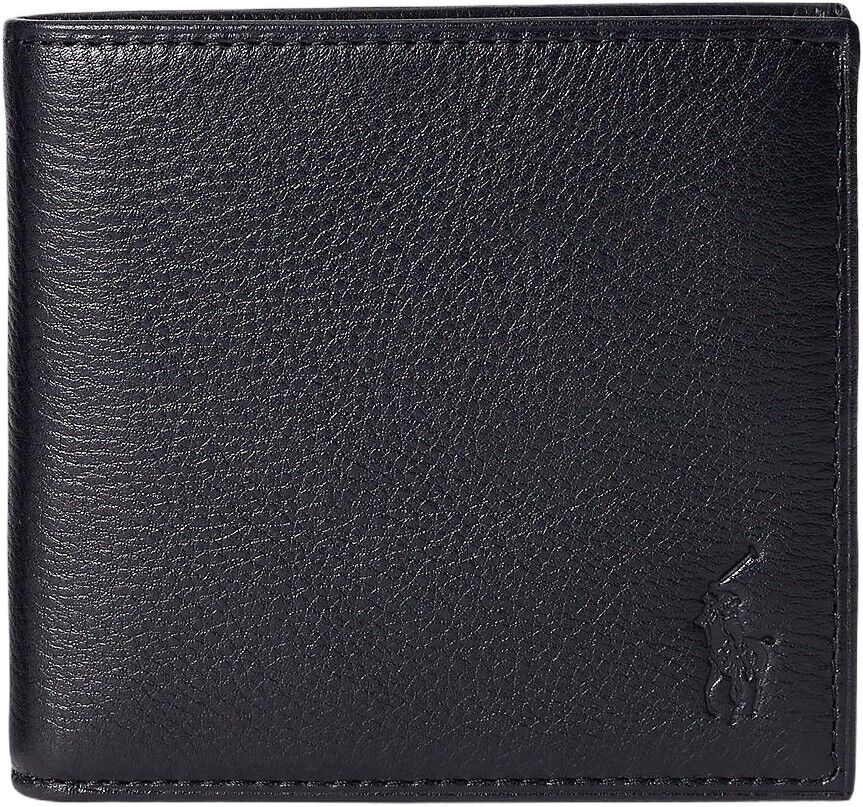 Pebbled Leather Billfold Coin Wallet