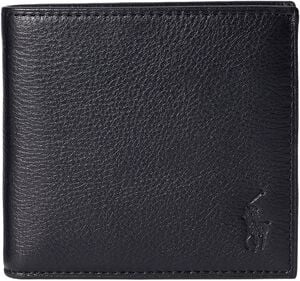 Pebbled Leather Billfold Coin Wallet