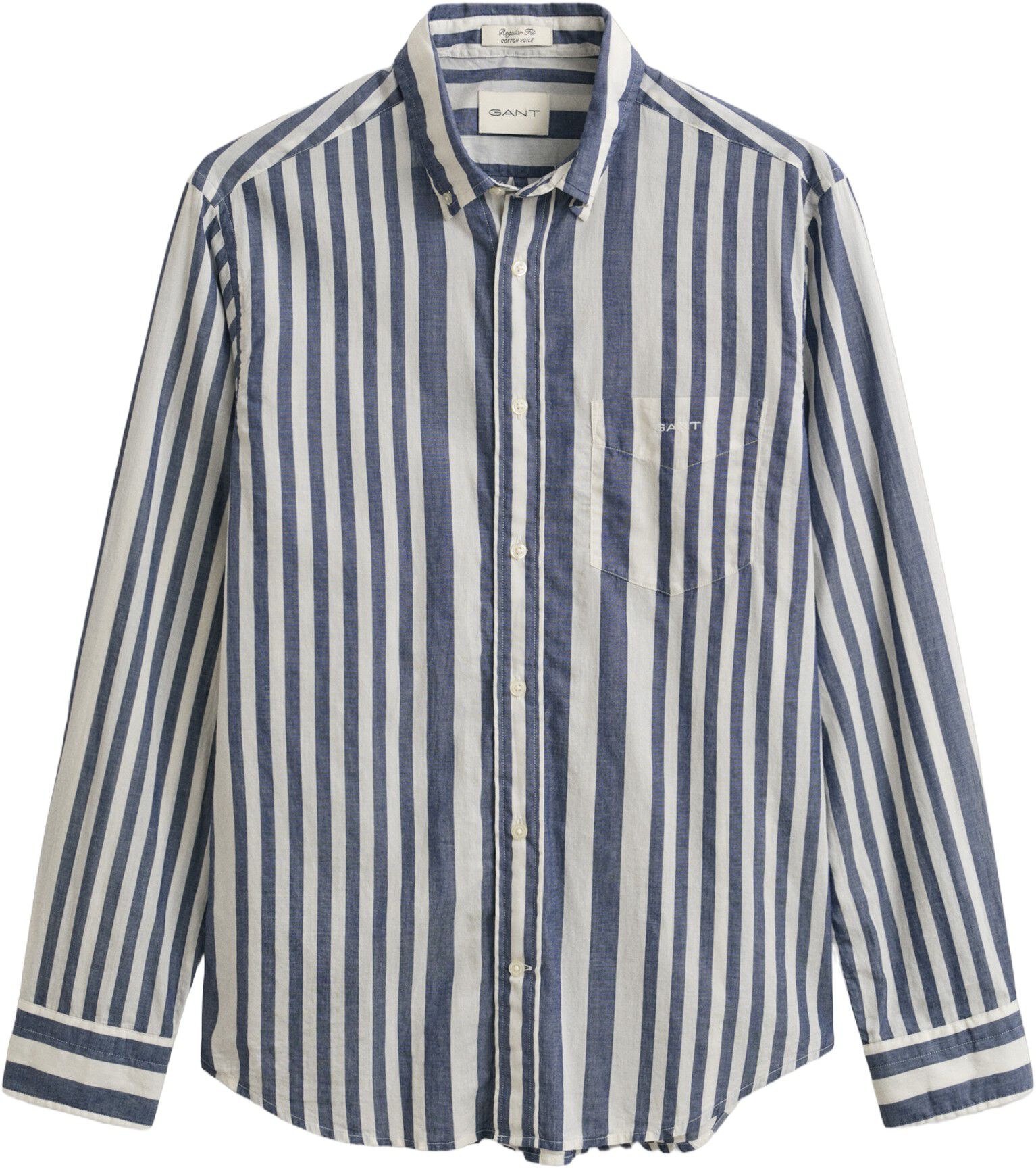 REG COTTON VOILE STRIPE SHIRT
