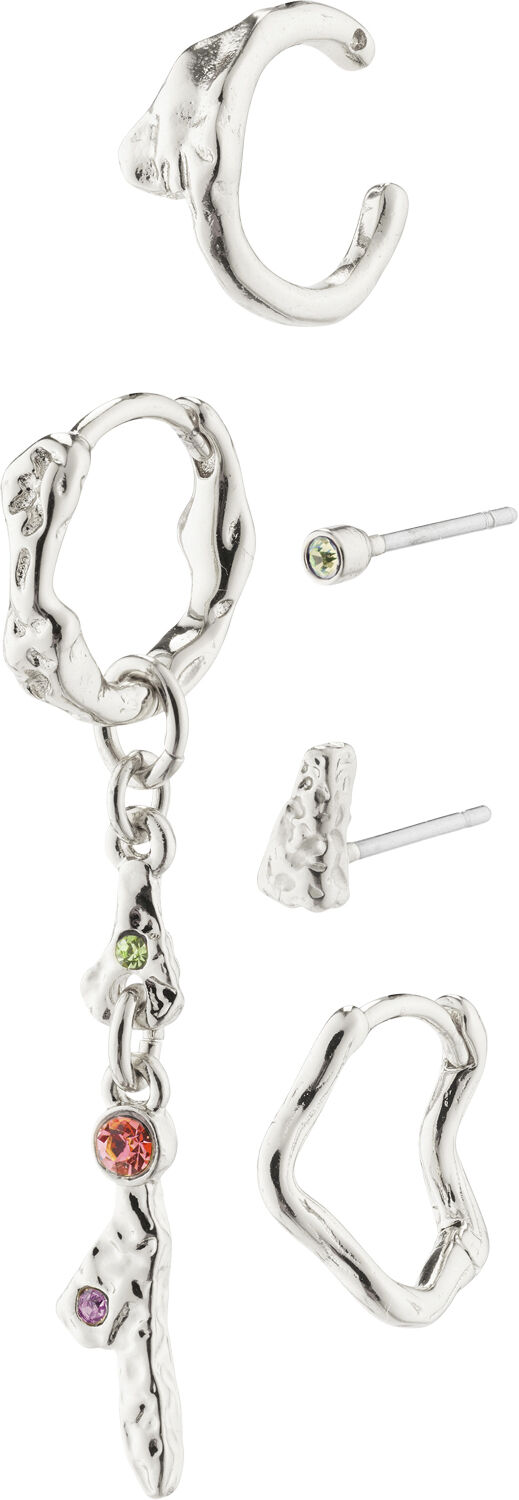 IRENE recycled earrings & cuff 5-in-1 set silver-plated