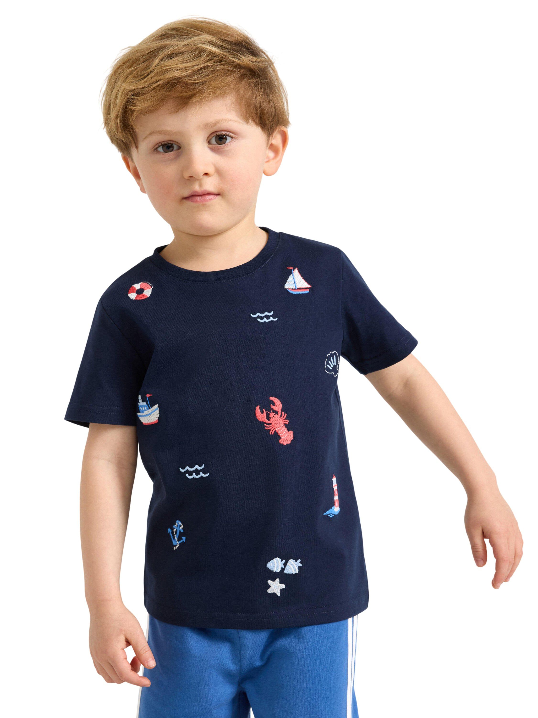 Top in soft cotton jersey with shor