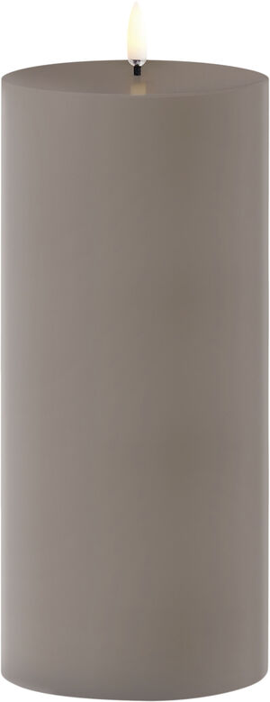 Outdoor LED pillar candle, Sandstone, 8,4x20 cm
