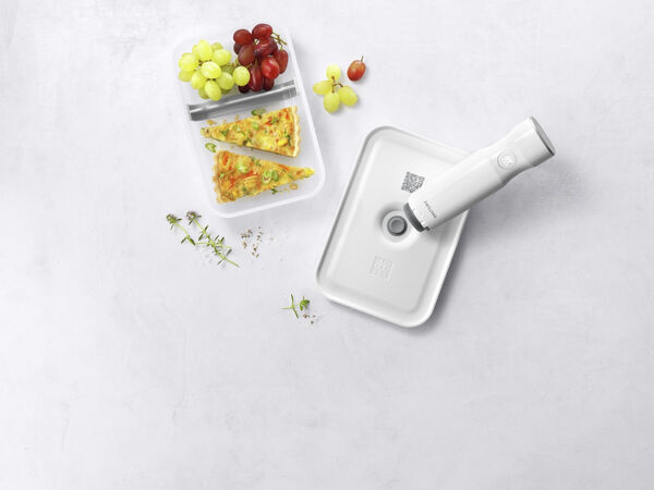 FRESH & SAVE Vakuum madkasse, semitransparent/grå, Str L