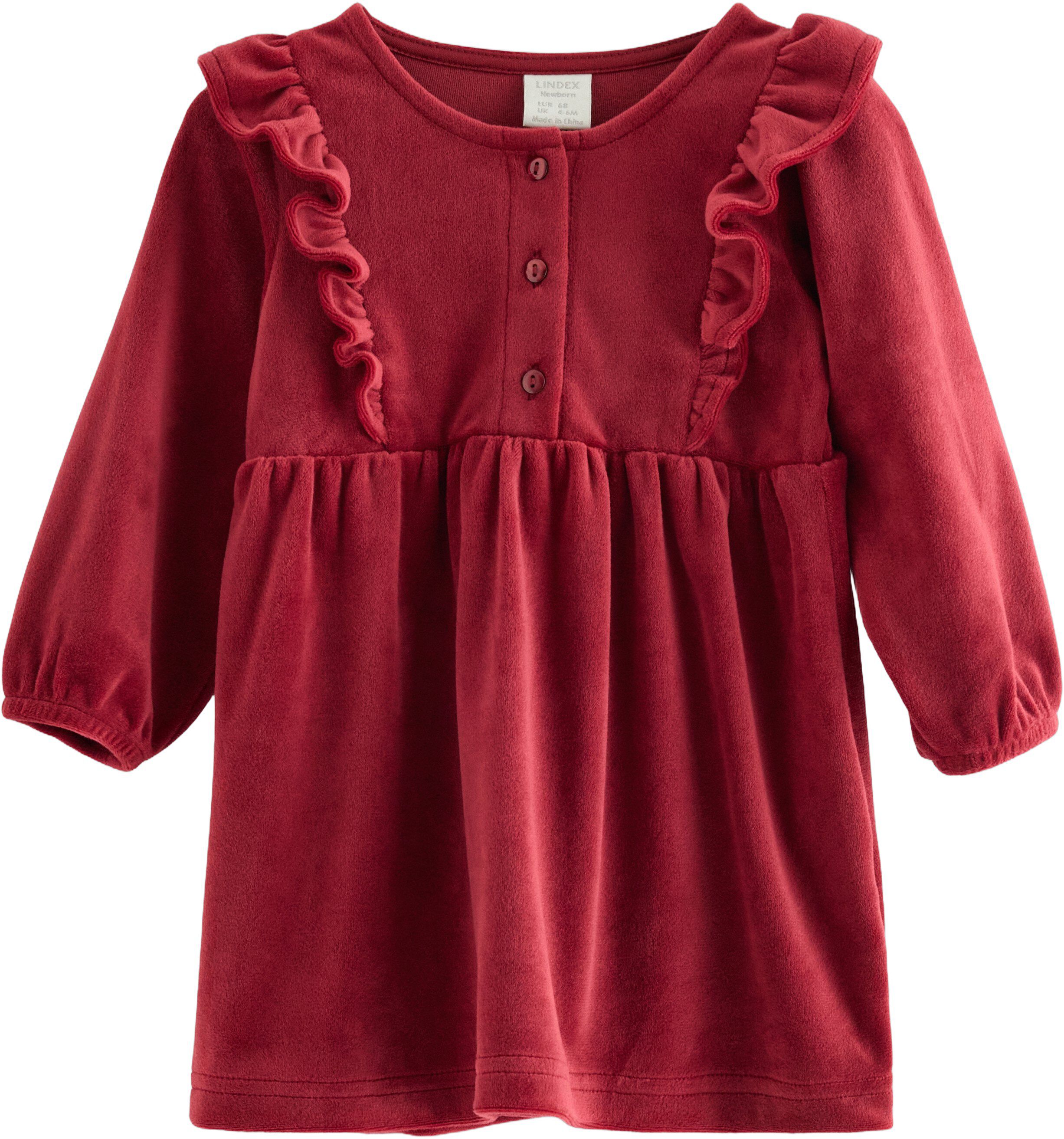 Dress velour w frills