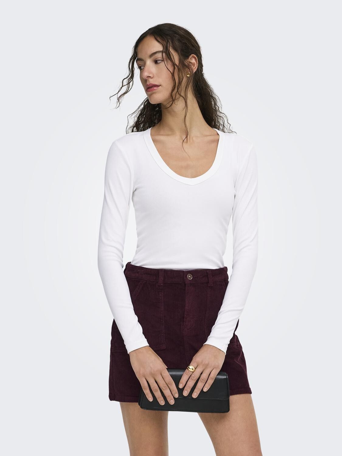Onlriley L/S V Neck Top Cs Jrs