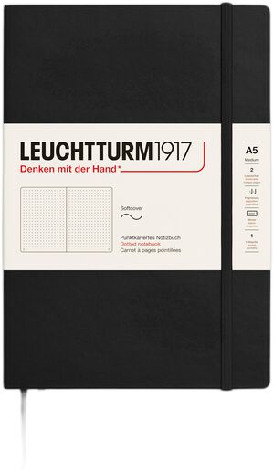 LT1917 Notesbog A5 Prikket SC - Black 324804