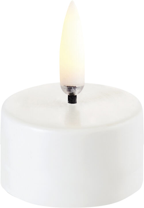 LED tealight 400~ battery incl., Nordic white wax, Smooth, 4x2,1 cm