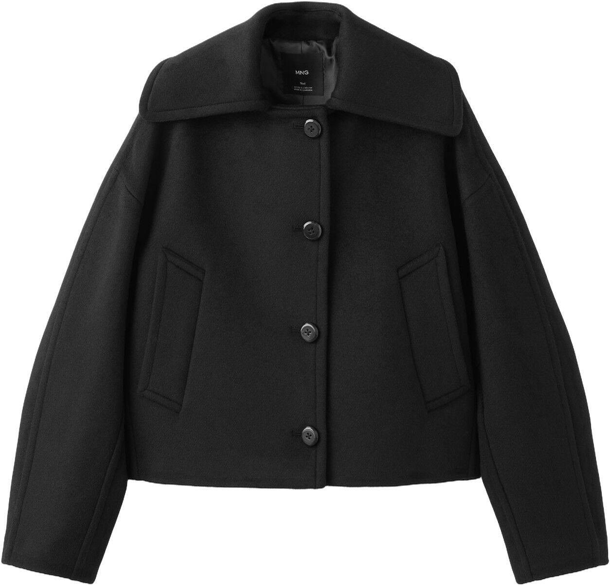 Wool jacket with shirt collar