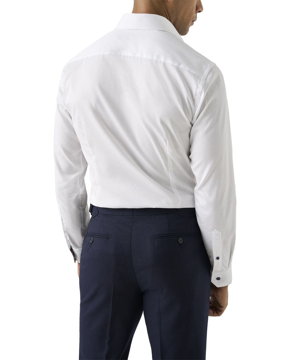 Slim Fit White Floral Effect Signature Twill Shirt