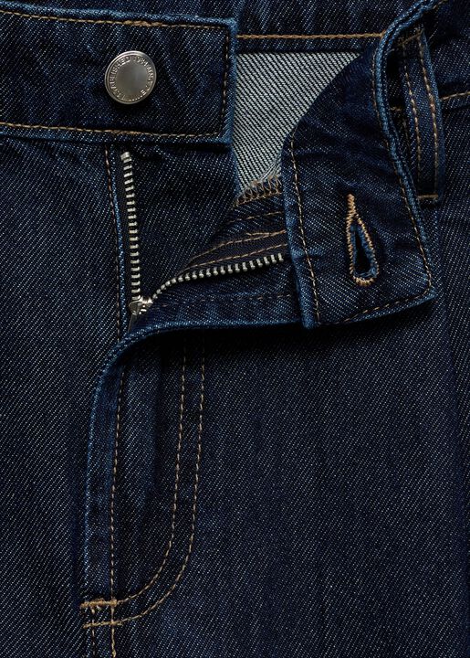 Mid-rise denim bermuda shorts with